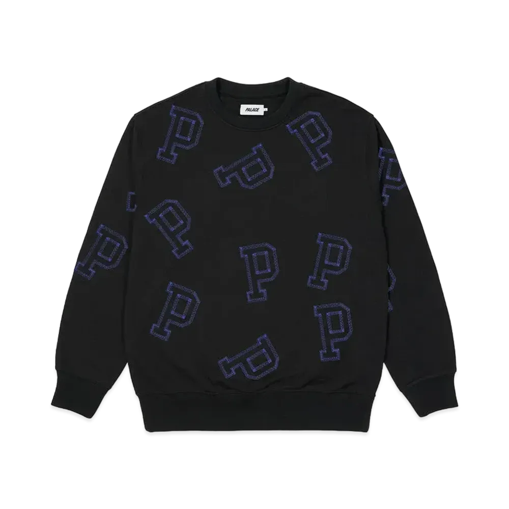 PALACE MULTI P FLATLOCK CREW "Black"
