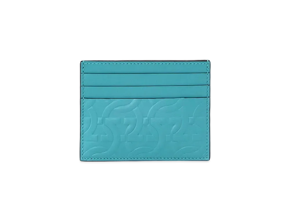 Salvatore Ferragamo Card Case "Tyrone Turquoise/Black"