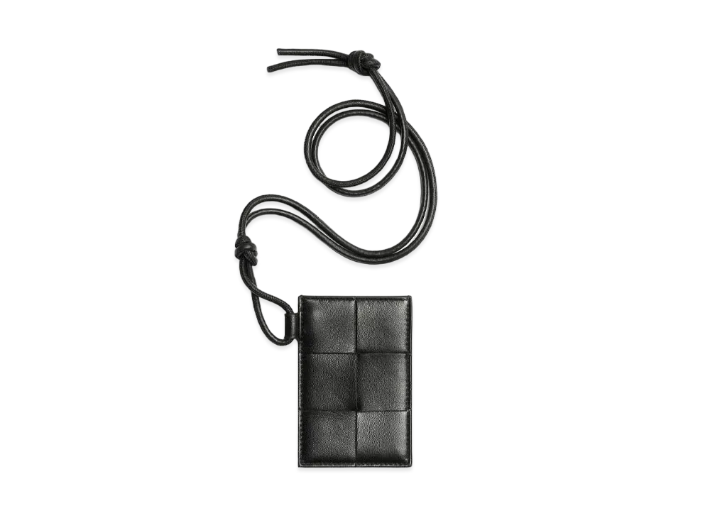 Bottega Veneta Card Case On Strap "Black"
