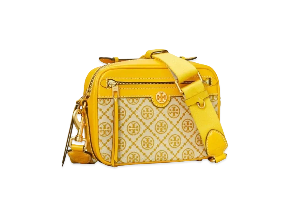 Tory Burch T Monogram Jacquard Camera Bag "Gold Finch"