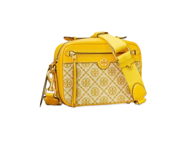 Tory Burch T Monogram Jacquard Camera Bag "Gold Finch"