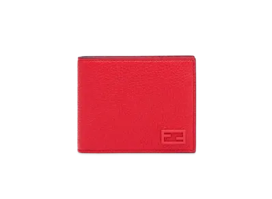 FENDI Two-Folded Wallet Leather With Coin Case Two Fold Wallet "Red"