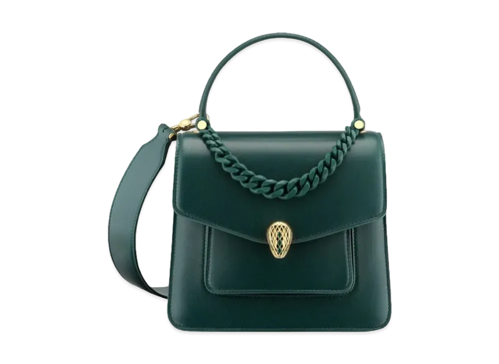 BVLGARI Serpenti Forever Top Handle "Forest Emerald Green"