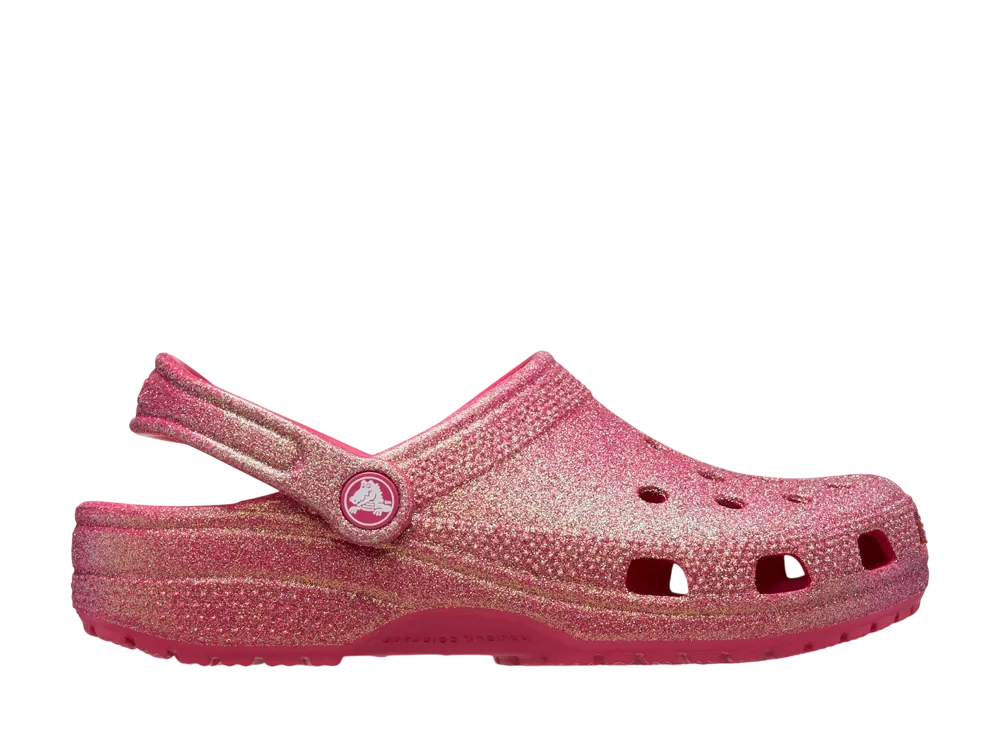 Crocs Classic Iridescent Glitter Clog "Dragon Fruit"