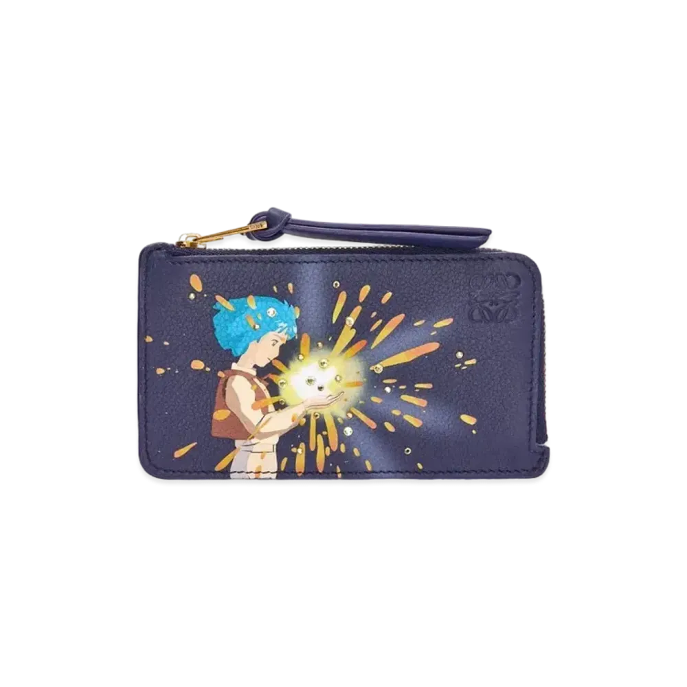 LOEWE x Howl's Moving Castle Magical Sky Coin Cardholder In Classic Calfskin and Crystal "Marine"