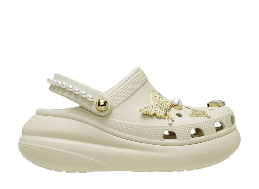 Crocs Women's Crush Butterfly Jewel Clog "Bone"