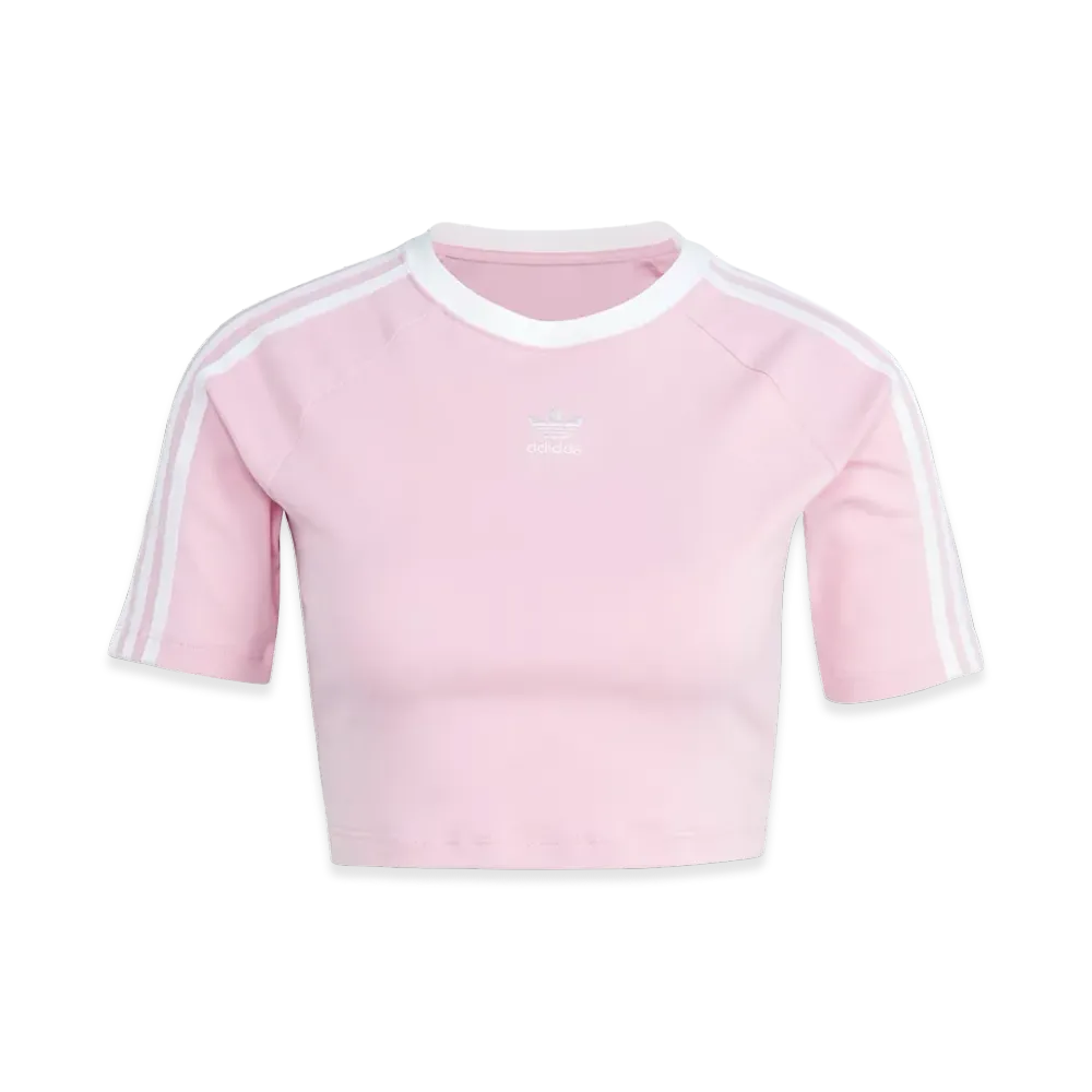 adidas Women's 3-Stripes S/S Baby Tee "True Pink"