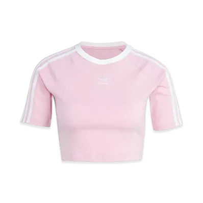 adidas Women's 3-Stripes S/S Baby Tee "True Pink"