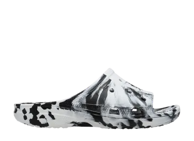 Crocs Women's Classic Marbled Icon Slide "Black/White"