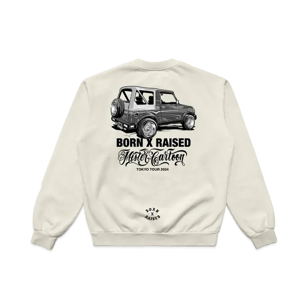 Born x Raised x Mister Cartoon Samurai Crewneck "Cream"