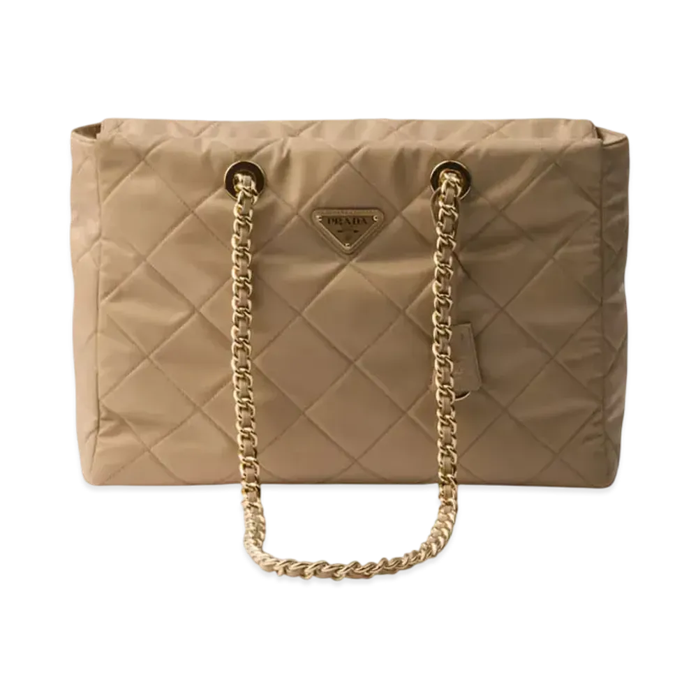 PRADA Re-Edition 1995 Chaine Large Re-Nylon Bag "Beige"
