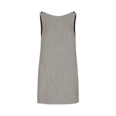 DOLCE&GABBANA Sleeveless Short Houndstooth Wool Dress "Multicolor"