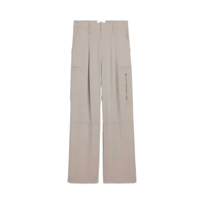 AMI PARIS Viscose Blend Crepe Cargo Pants "Light Beige"
