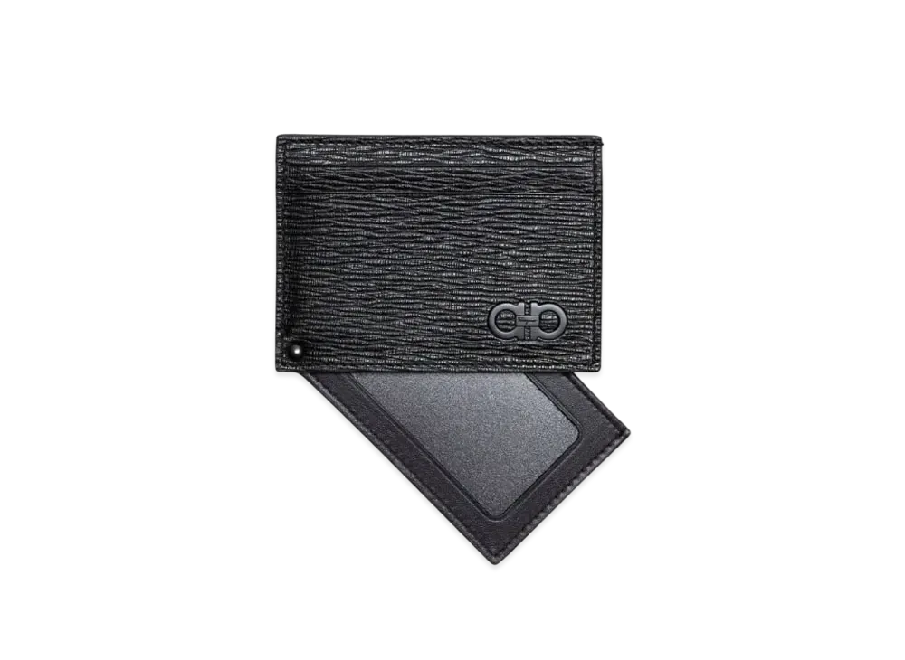 Salvatore Ferragamo Card Case "Black/Dark Rain"