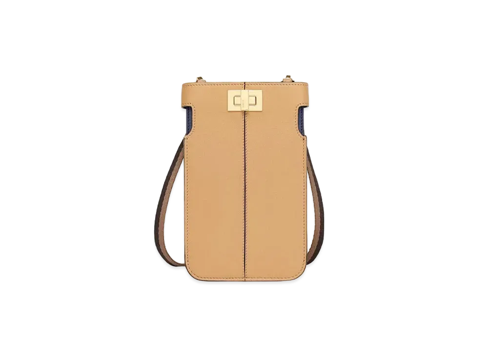 FENDI Peekaphon Leather Pouch "Beige"