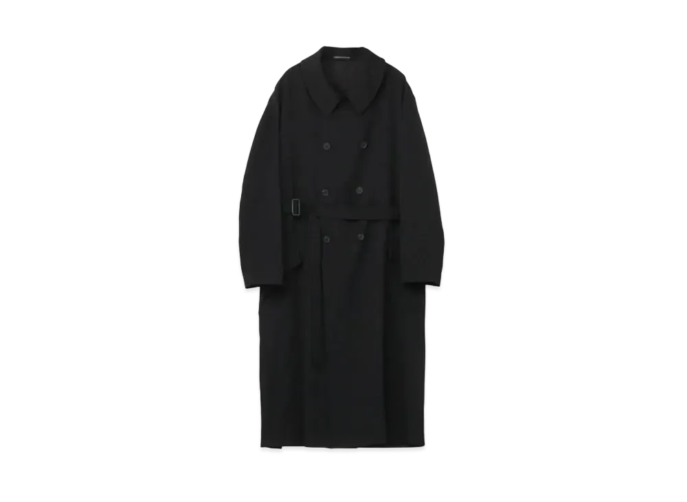 Yohji Yamamoto Pour Homme W/GABARDINE SOUTIEN COLLAR BIG COAT "Black"