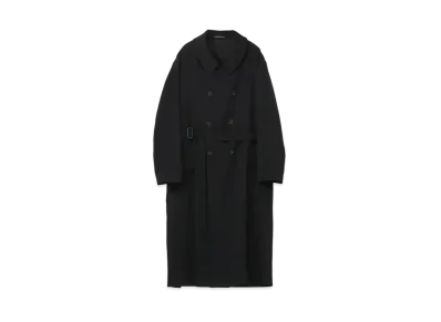 Yohji Yamamoto Pour Homme W/GABARDINE SOUTIEN COLLAR BIG COAT "Black"