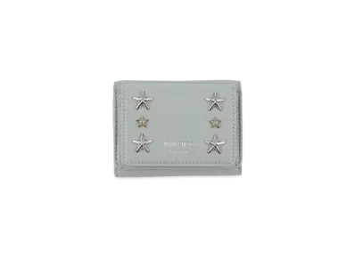 Jimmy Choo Nemo Soft Grainy Calf Leather Small Wallet With Star Studs "Moonstone"