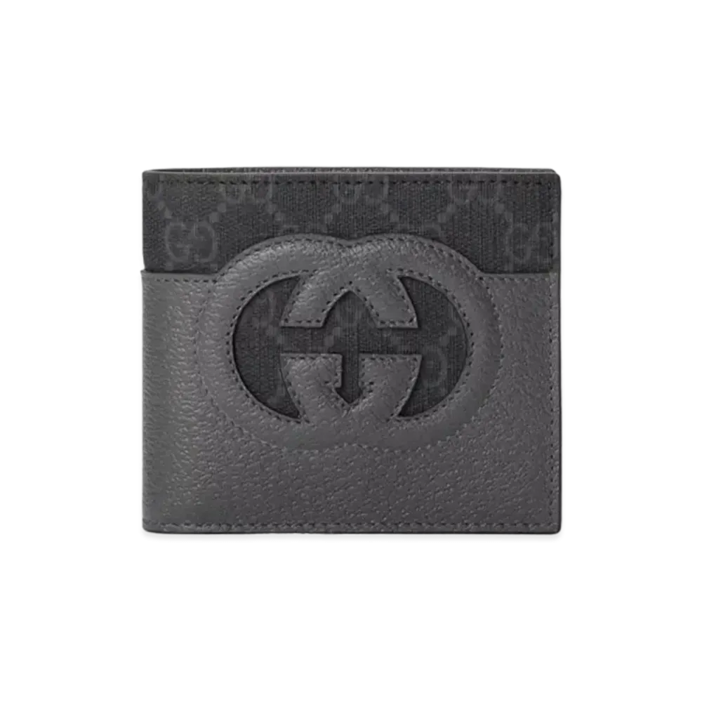 GUCCI Coin Wallet With Cut-out Interlocking G "Grey"