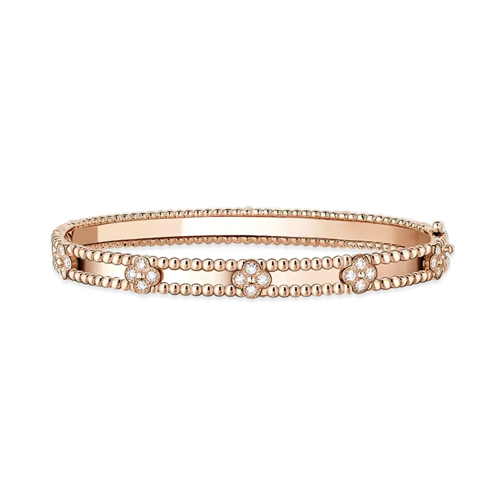 Van Cleef & Arpels Perlee sweet clovers bracelet medium model "18K Rose gold/Diamond"