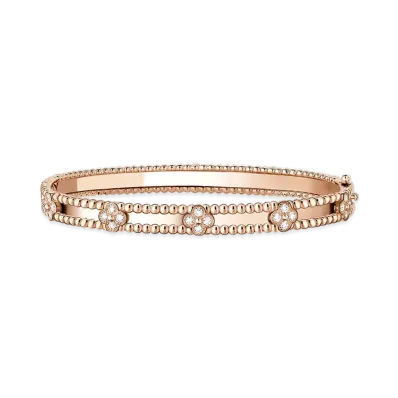Van Cleef & Arpels Perlee sweet clovers bracelet medium model "18K Rose gold/Diamond"