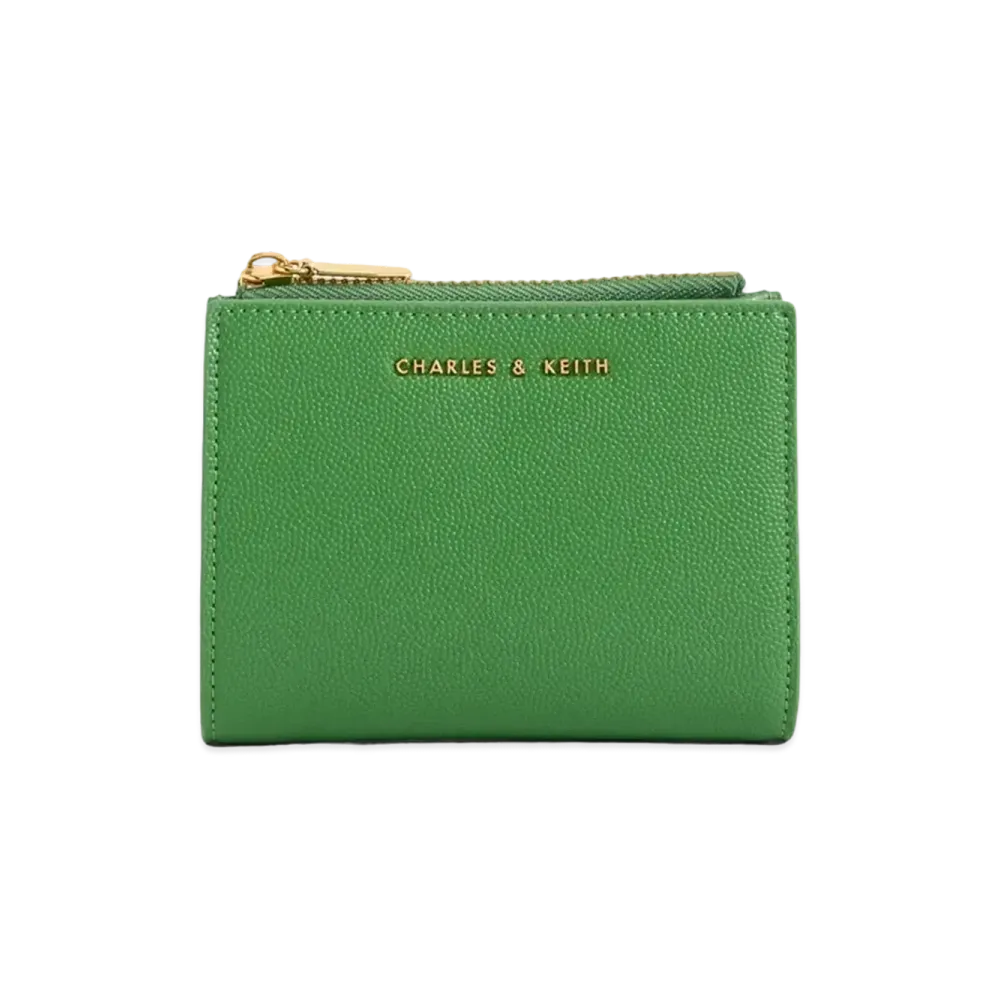 CHARLES & KEITH Mini Top Zip Small Wallet "Green"