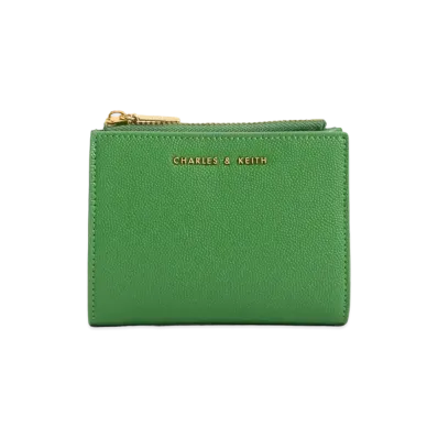 CHARLES & KEITH Mini Top Zip Small Wallet "Green"