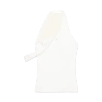 Courreges Asymmetric Rib 90'S Tank Top "Heritage White"