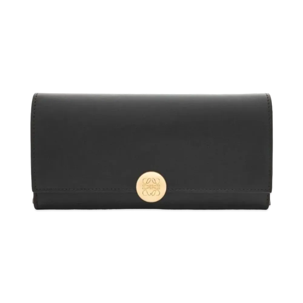 LOEWE Puble Continental Wallet Shinina Pakaf "Black"
