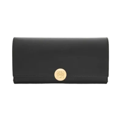 LOEWE Puble Continental Wallet Shinina Pakaf "Black"
