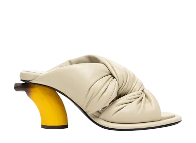 Maison MIHARA YASUHIRO Women's Banana Heel Puffer Sandals "Beige"