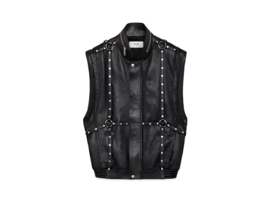 CELINE Oversized Celine Harness Jacket In Soft Lambskin "Black"