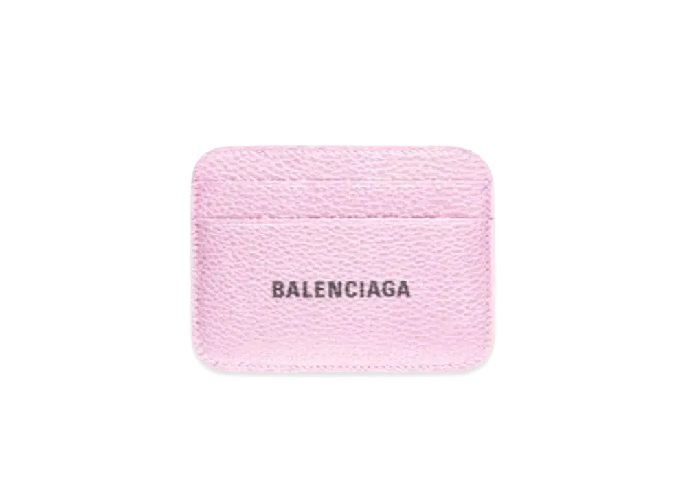 BALENCIAGA Cash Card Holder In Metallized Grained Calfskin "Pink"
