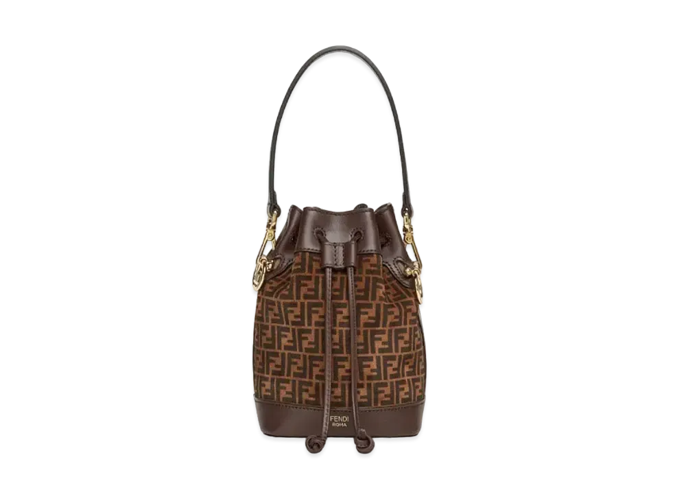 FENDI Mon Tresor Leather Mini-Bag With FF Print "Brown"