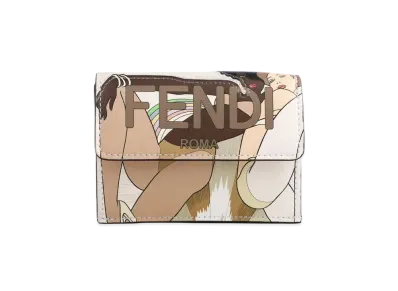 FENDI Micro Tri-Fold Wallet Fabric "White"