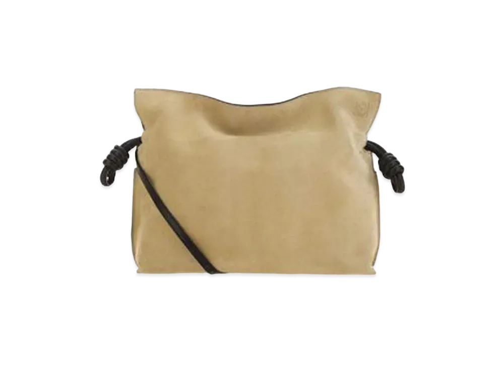 LOEWE Flamenco Clutch In Suede and Calfskin "Gold/Brown"