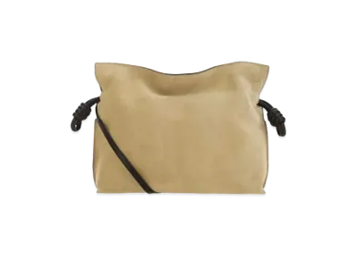 LOEWE Flamenco Clutch In Suede and Calfskin "Gold/Brown"