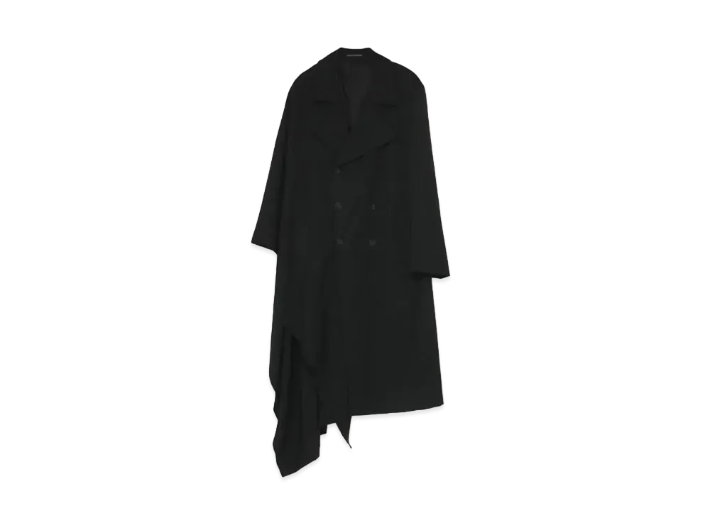 Yohji Yamamoto Pour Homme W/GABARDINE RIGHT CLAOK COAT "Black"