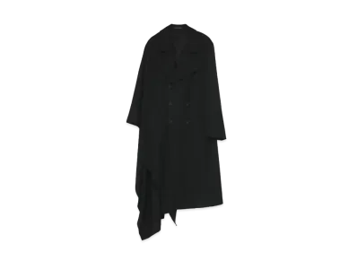 Yohji Yamamoto Pour Homme W/GABARDINE RIGHT CLAOK COAT "Black"