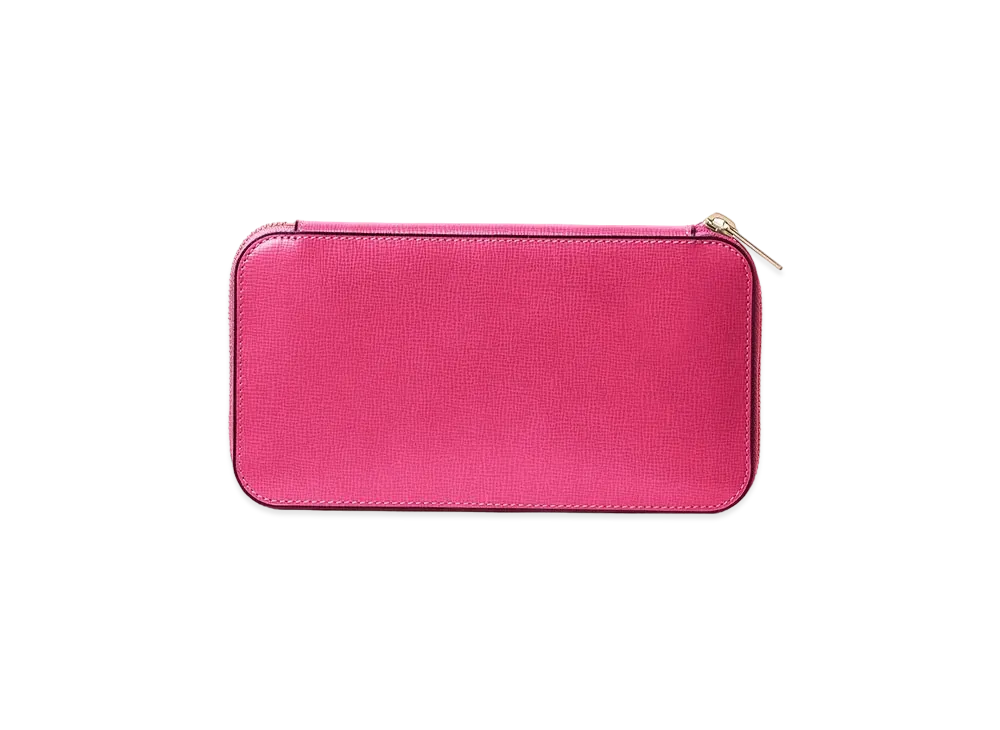Valextra Round Zip 12 Card "Magenta"