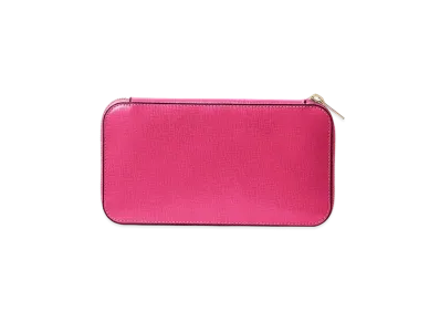 Valextra Round Zip 12 Card "Magenta"