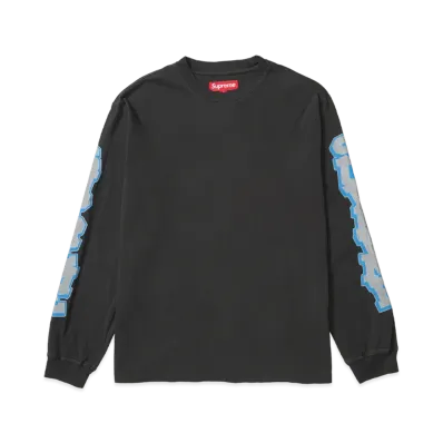 Supreme Cracked Sleeve L/S Top "Washed Black"