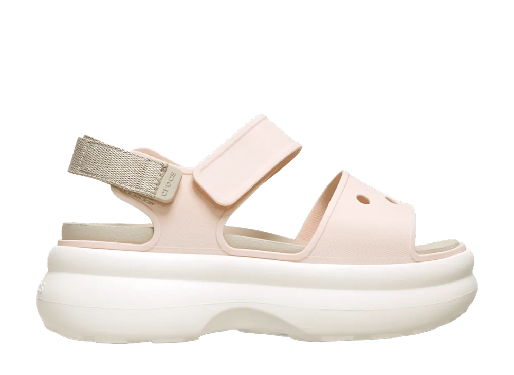 Crocs Women's Soho Shimmer Y Strap Sandal "Peach Ice/Frappe/Chalk"