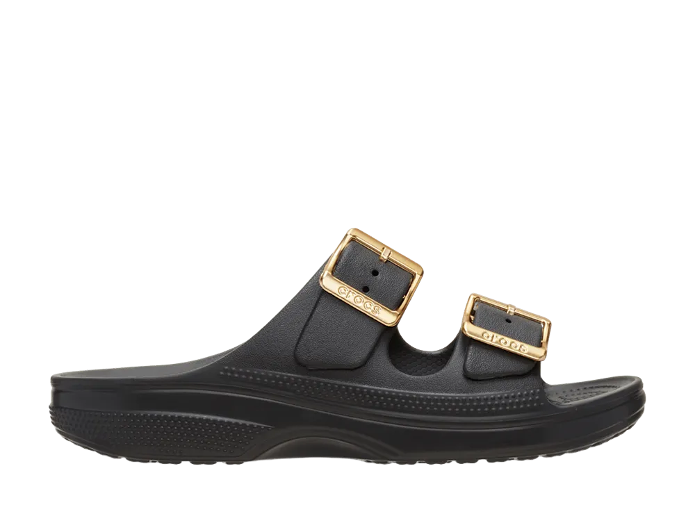 Crocs Women's Metallic Buckle Saturday Sandal "Black"