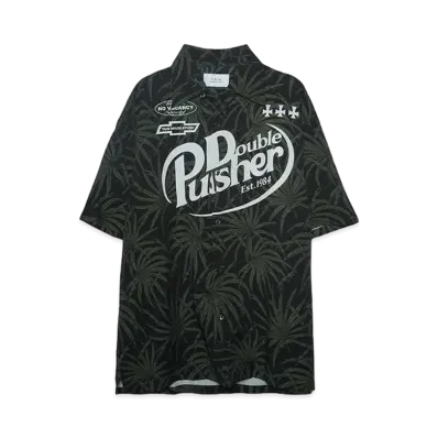 TAIN DOUBLE PUSH DOUBLE PUSHER OPEN COLLAR SHIRTS "BLACK"