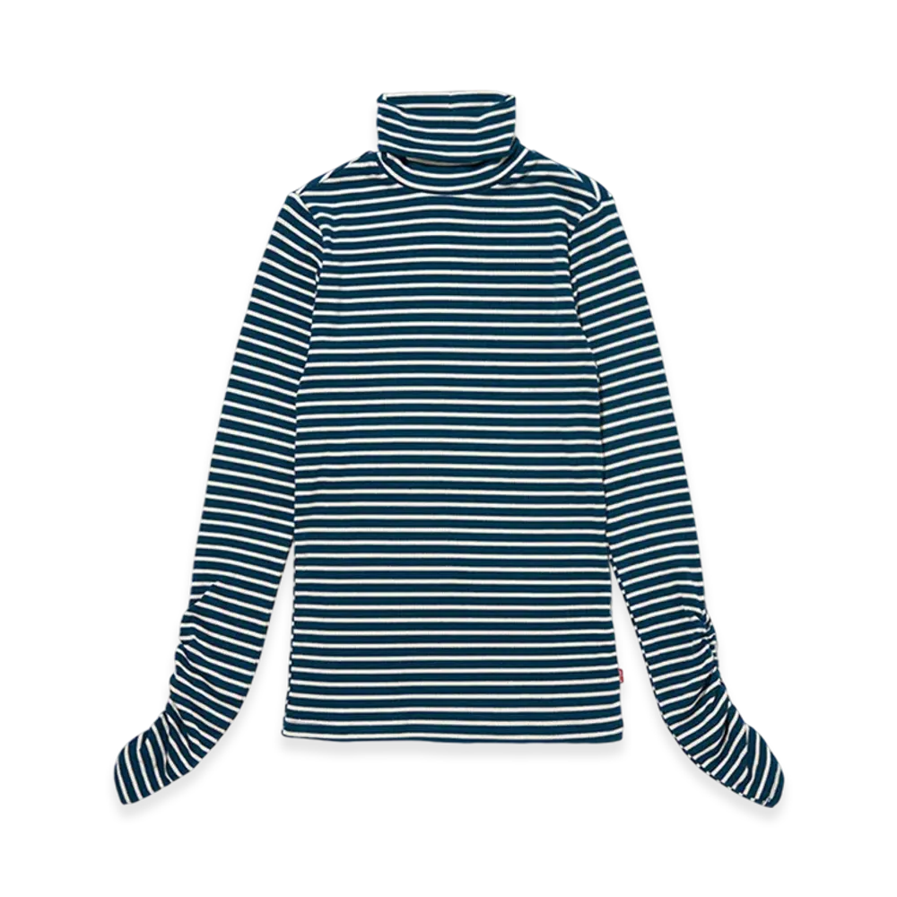 Levi's Rusched Turtleneck "Navy/White"