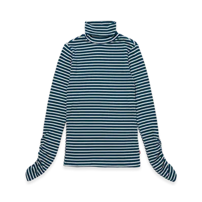 Levi's Rusched Turtleneck "Navy/White"