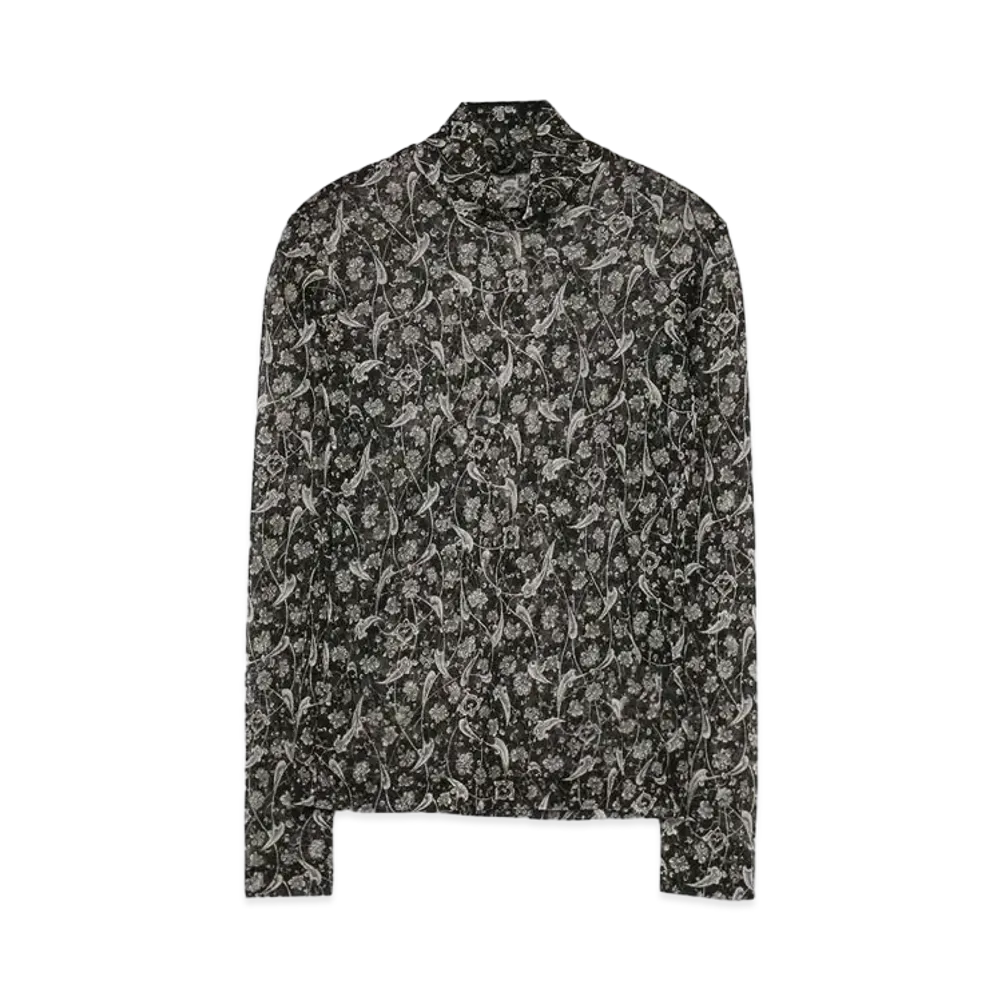 Yohji Yamamoto Y's TURKISH POTTERY PRINT HIGH NECK T "Black"