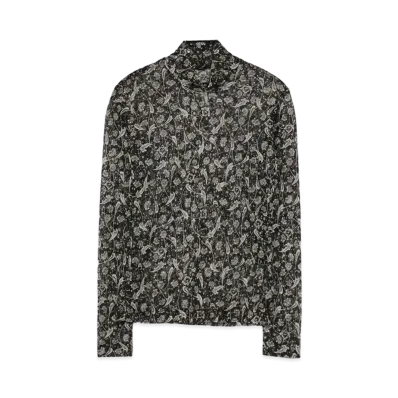 Yohji Yamamoto Y's TURKISH POTTERY PRINT HIGH NECK T "Black"