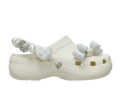 Crocs Women's Classic Platform Glitzy Glam Clog "Summit White"